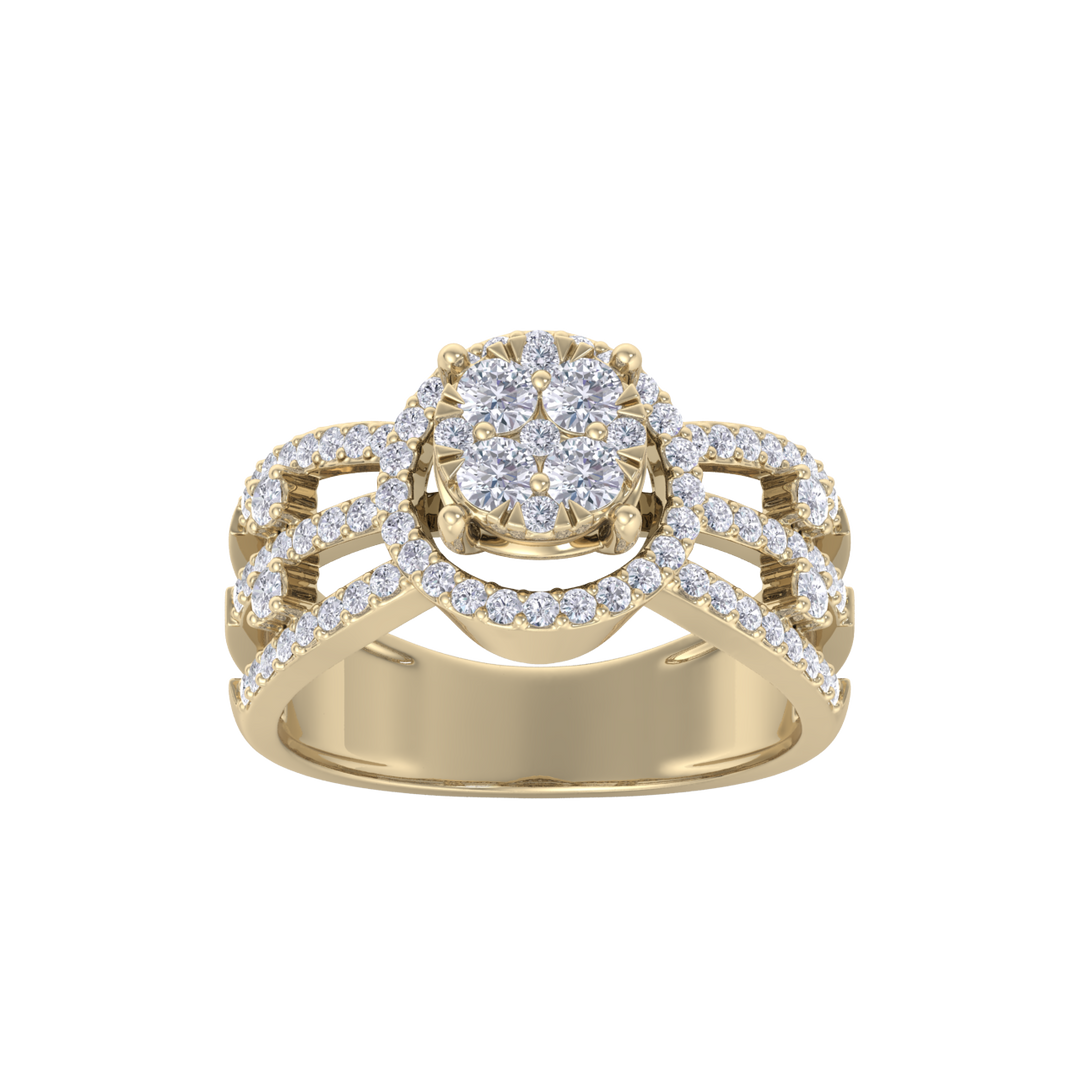 Fashion ring in white gold with white diamonds of 0.75 ct in weight