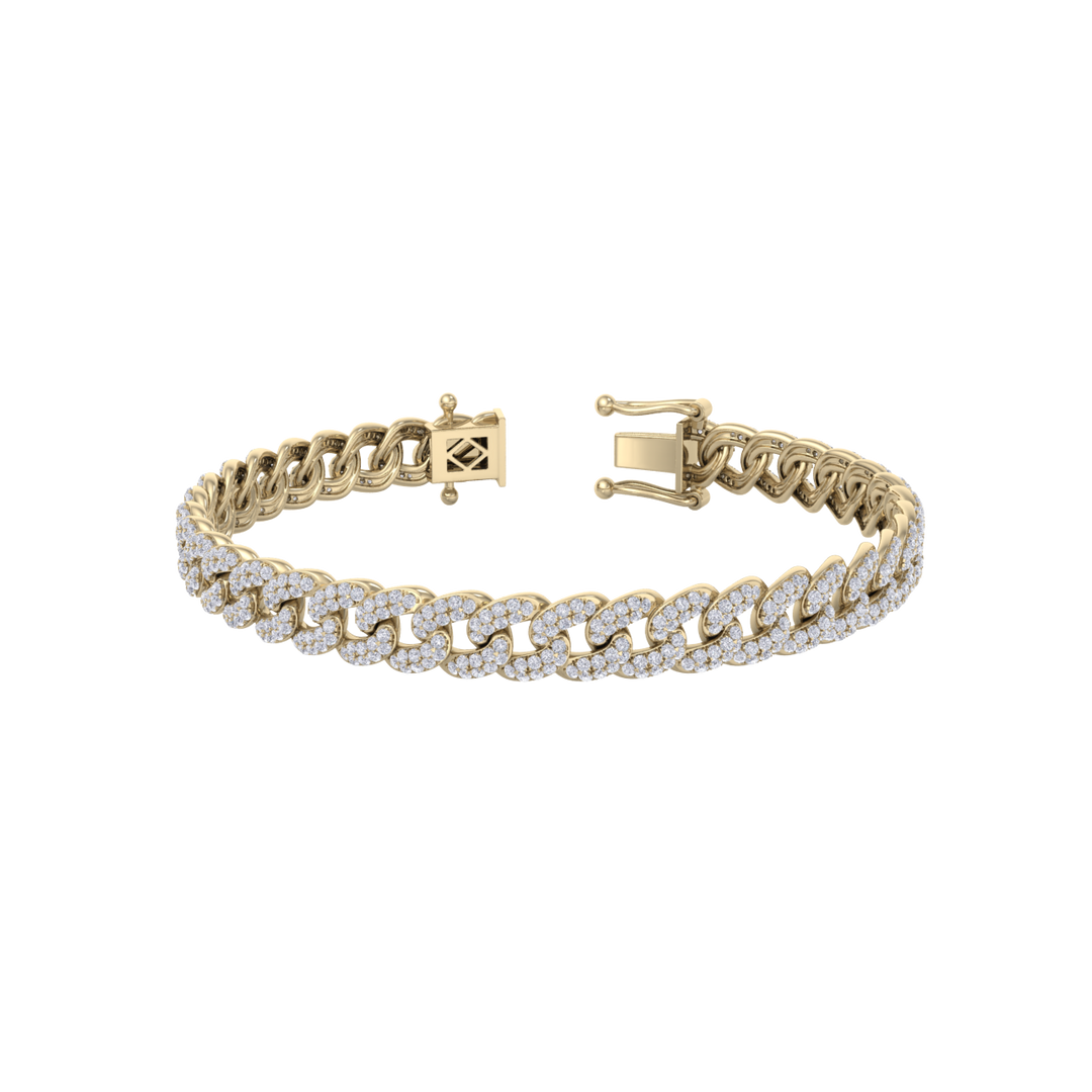 Chain diamond bracelet in white gold with white diamonds of 3.17 ct in weight