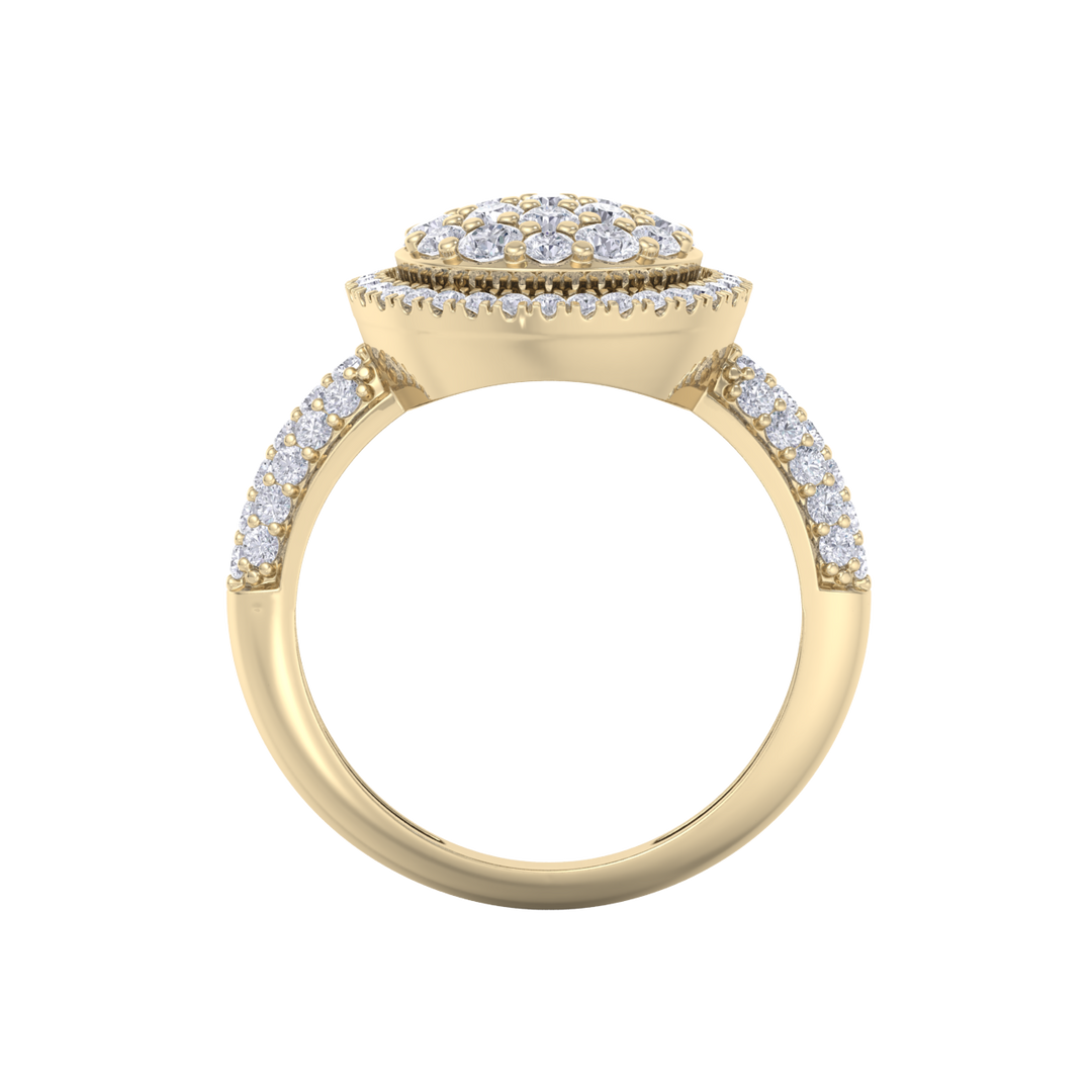 Beautiful ring in rose gold with white diamonds of 1.09 ct in weight