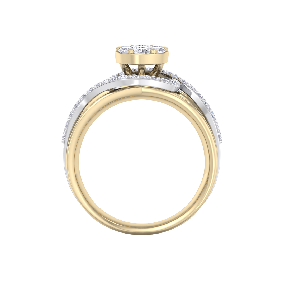 Solitaire ring in rose gold with white diamonds of 0.50 ct in weight