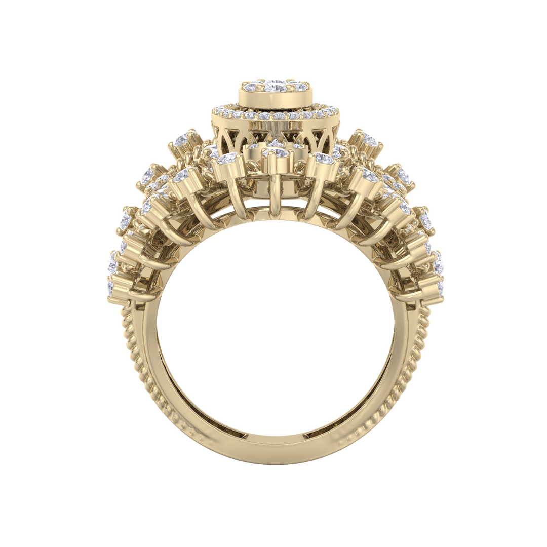 Statement ring in rose gold with white diamonds of 2.69 ct in weight