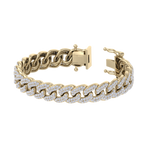 Load image into Gallery viewer, Two rows diamond curb chain link bracelet in white gold with white diamonds of 5.40 ct in weight
