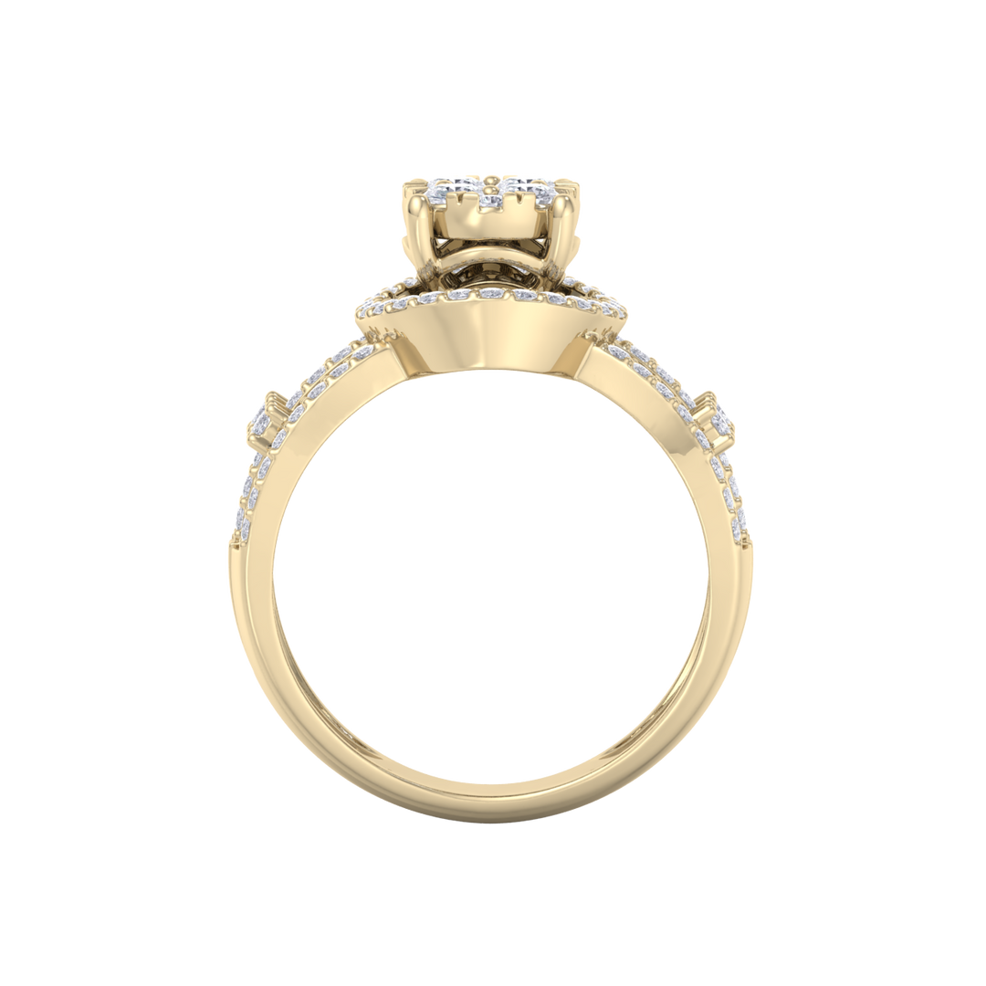 Fashion ring in white gold with white diamonds of 0.75 ct in weight
