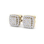 Load image into Gallery viewer, Classic stud earrings in yellow gold with white diamonds of 0.50 ct in weight

