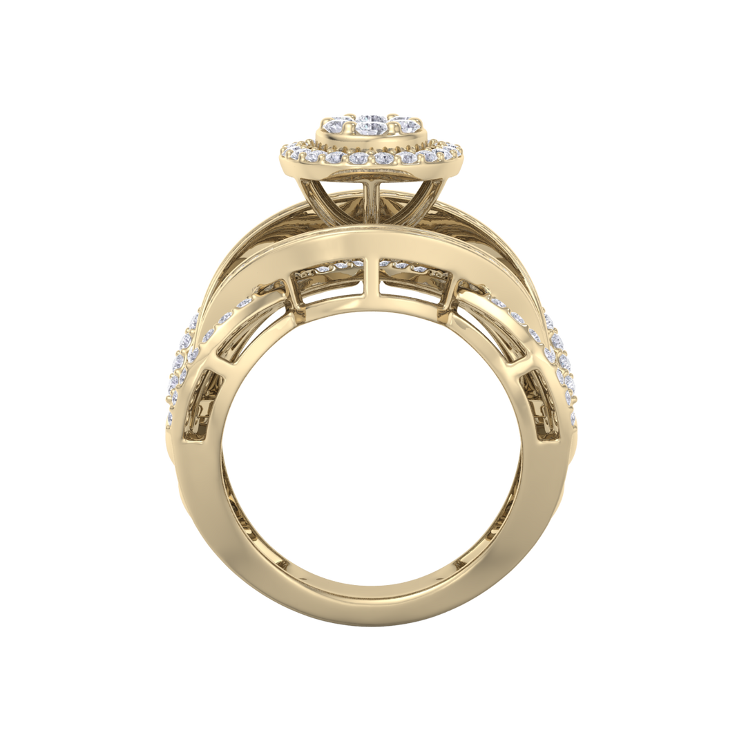 Statement Diamond ring in white gold with white diamonds of 2.32 ct in weight