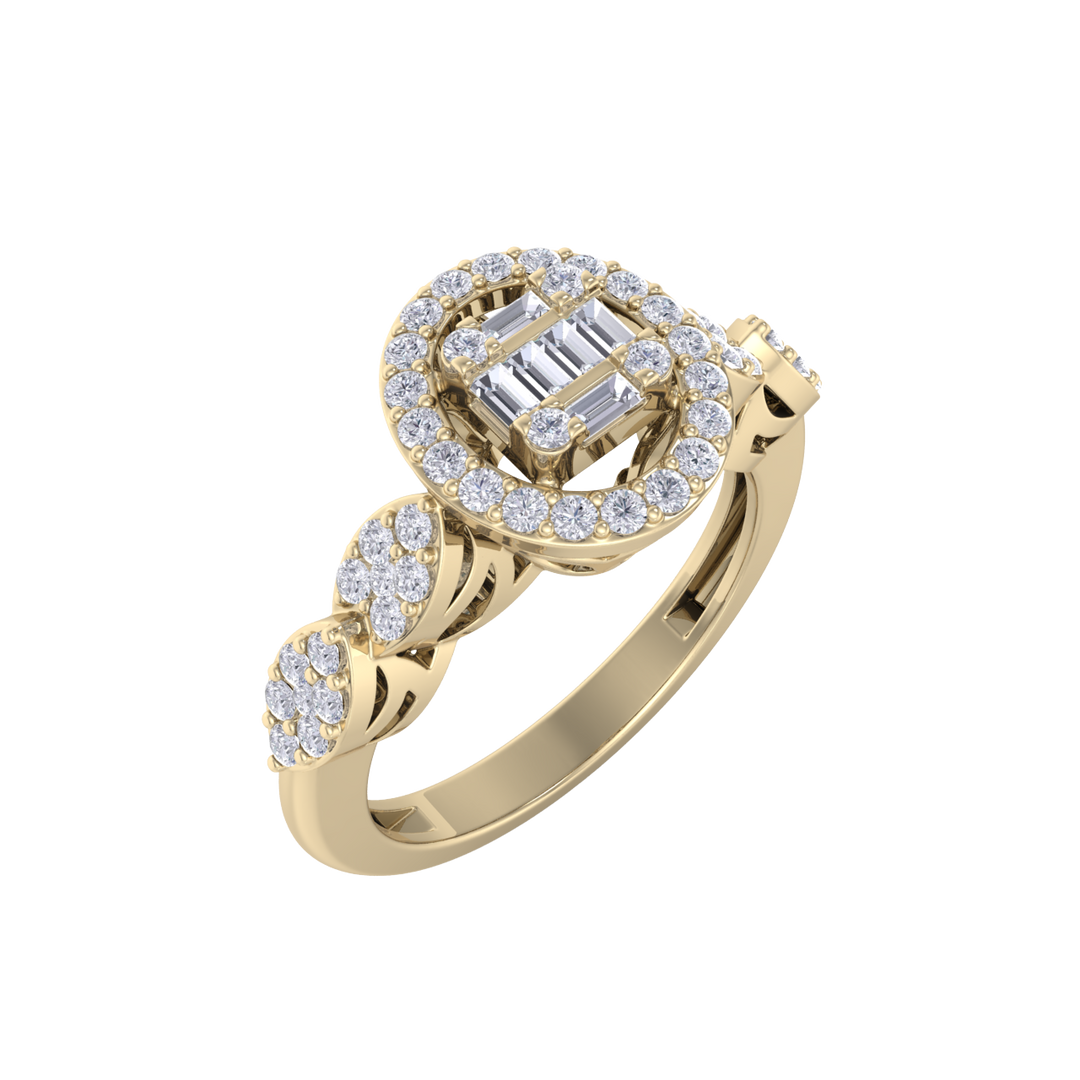 Beautiful ring in rose gold with white diamonds of 0.52 ct in weight