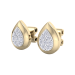 Load image into Gallery viewer, Pear shaped stud earrings in yellow gold with white diamonds of 0.13 ct in weight

