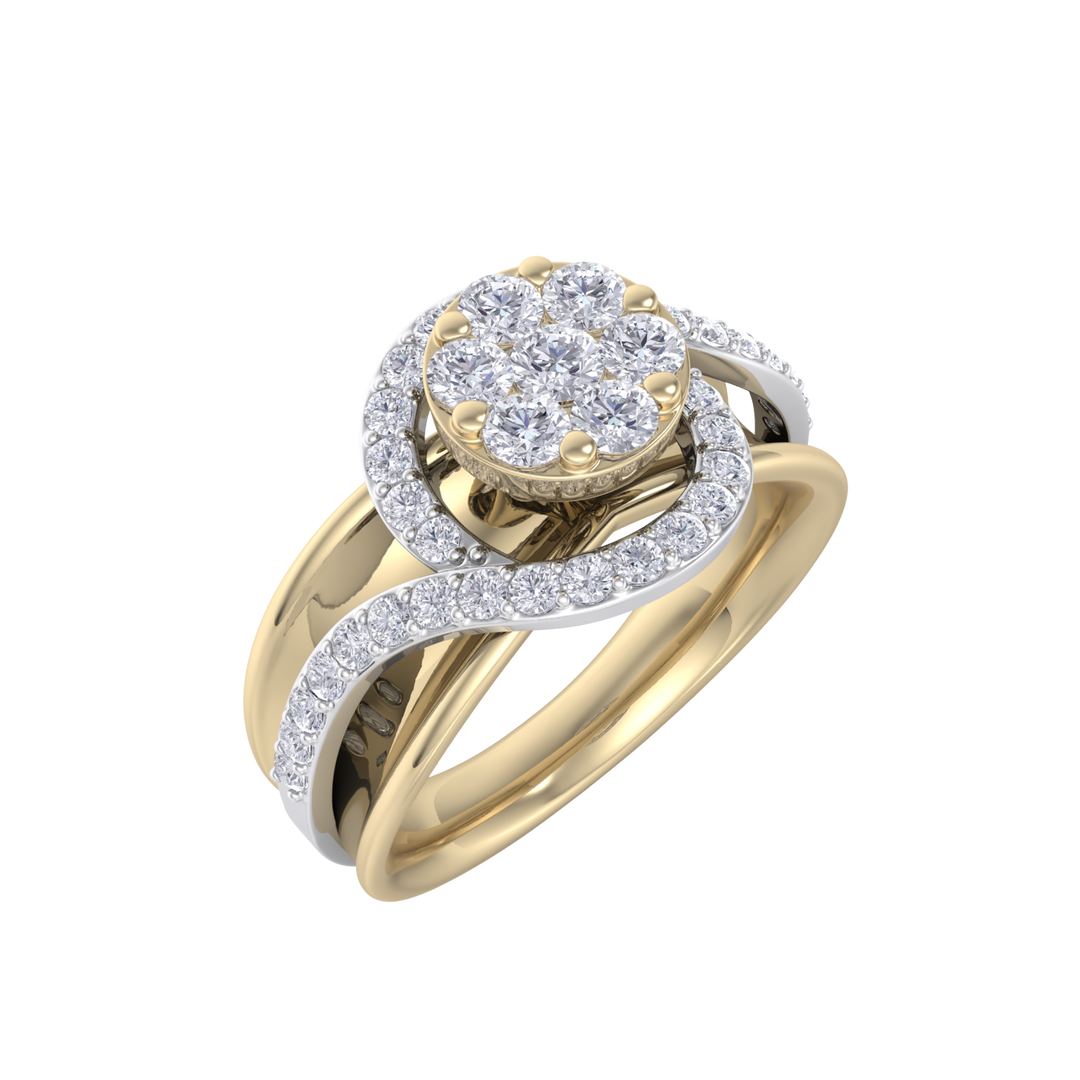 Solitaire ring in rose gold with white diamonds of 0.50 ct in weight
