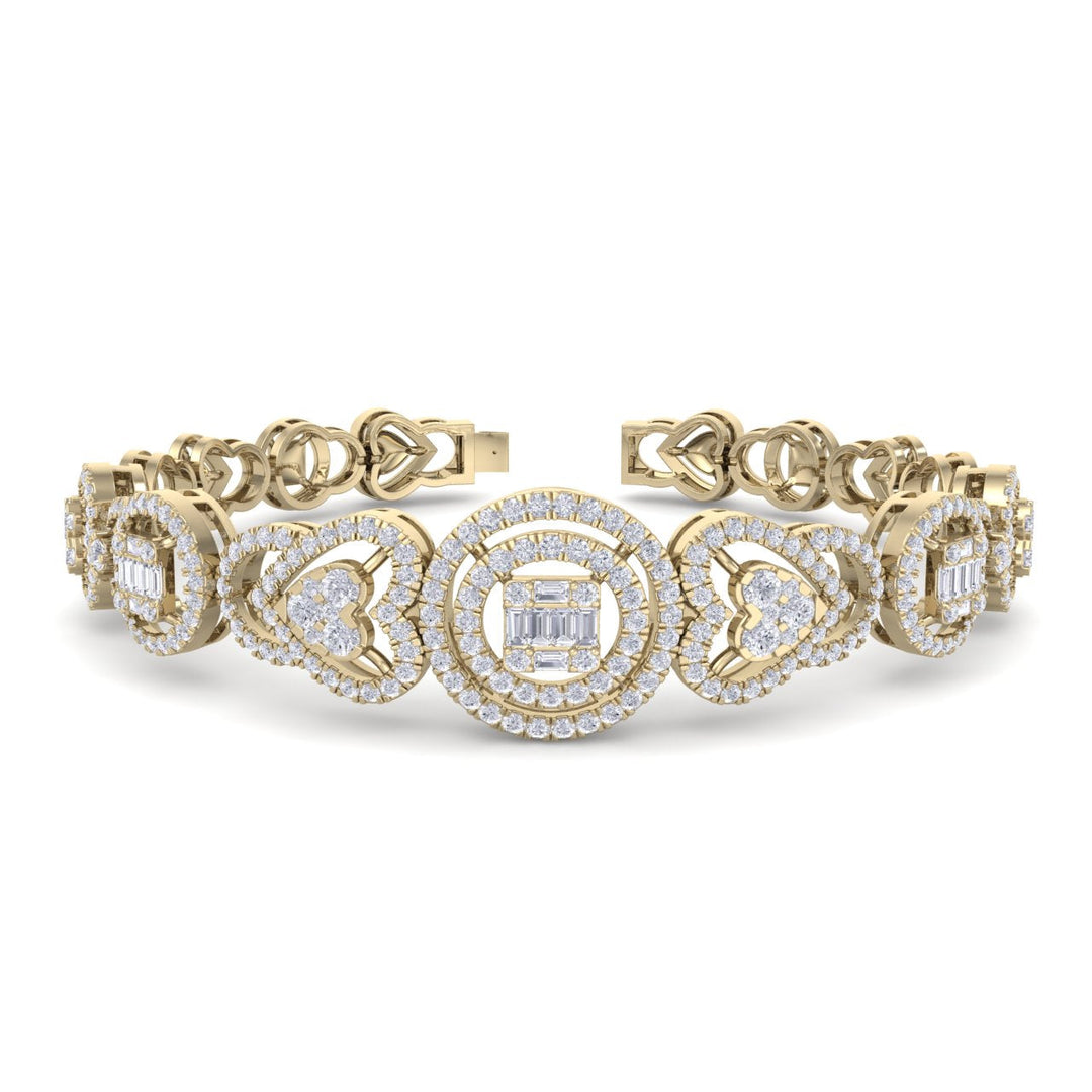 Statement bracelet in white gold with white diamonds of 2.53 ct in weight