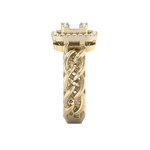 Load image into Gallery viewer, Statement Chain Ring in yellow gold with white diamonds of 0.41 ct in weight
