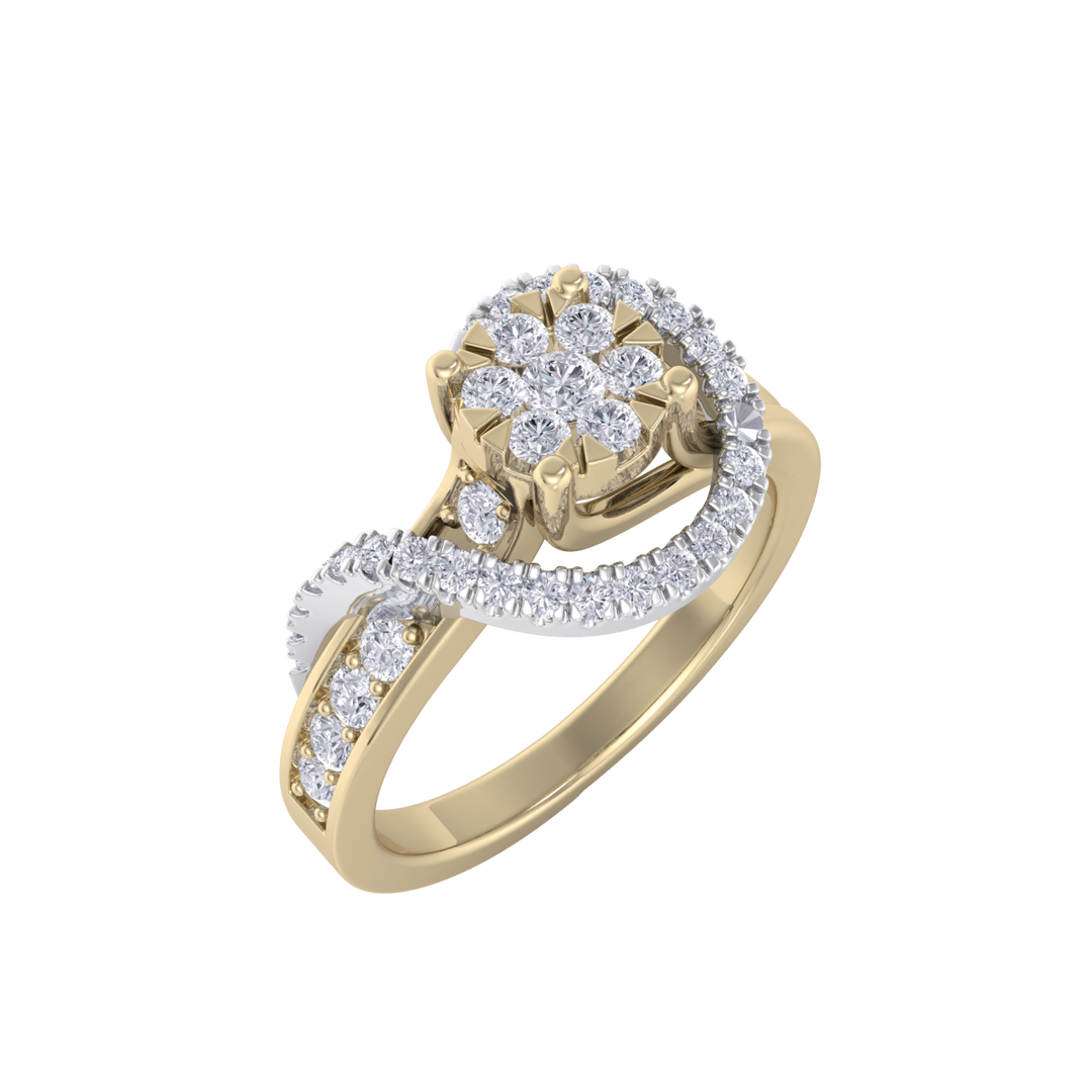 Diamond ring in rose gold with white diamonds of 0.43 ct in weight