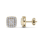 Load image into Gallery viewer, Classic stud earrings in yellow gold with white diamonds of 0.50 ct in weight
