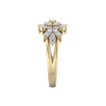 Load image into Gallery viewer, Elegant flower ring in yellow gold with white diamonds of 0.60 ct in weight
