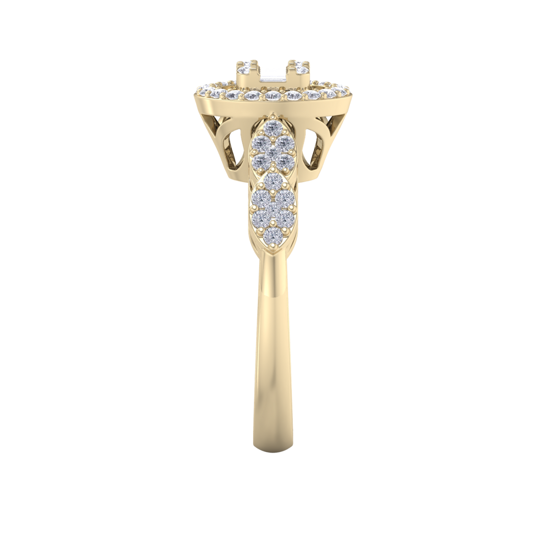 Beautiful ring in rose gold with white diamonds of 0.52 ct in weight