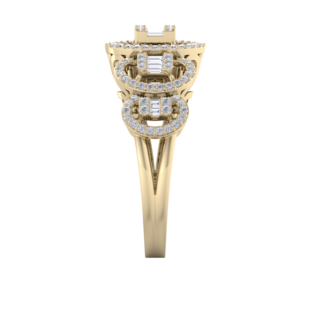 Beautiful ring in rose gold with white diamonds of 0.63 ct in weight