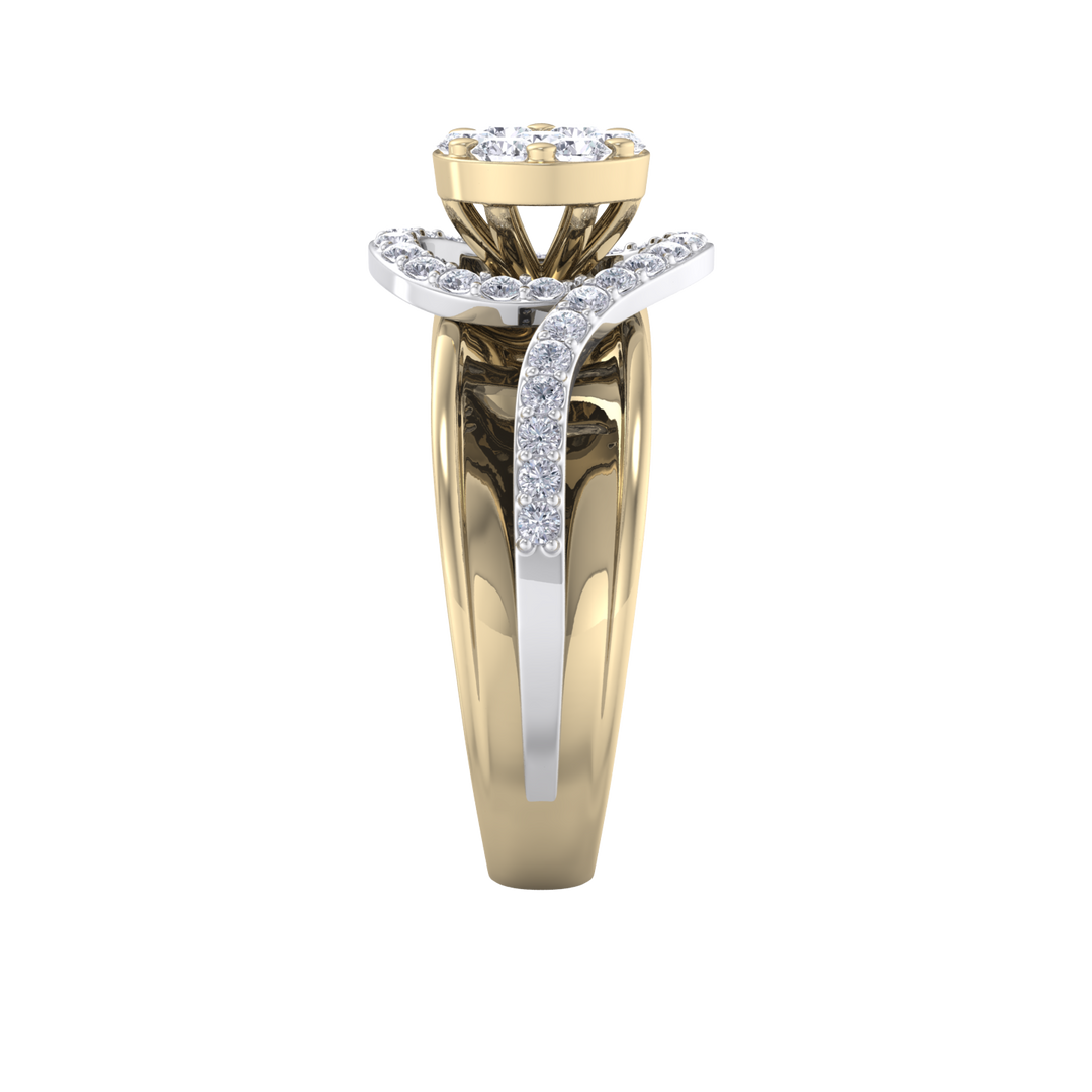 Solitaire ring in rose gold with white diamonds of 0.50 ct in weight