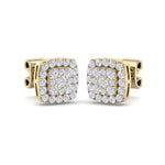 Load image into Gallery viewer, Classic stud earrings in yellow gold with white diamonds of 0.50 ct in weight
