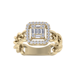 Load image into Gallery viewer, Statement Chain Ring in yellow gold with white diamonds of 0.41 ct in weight
