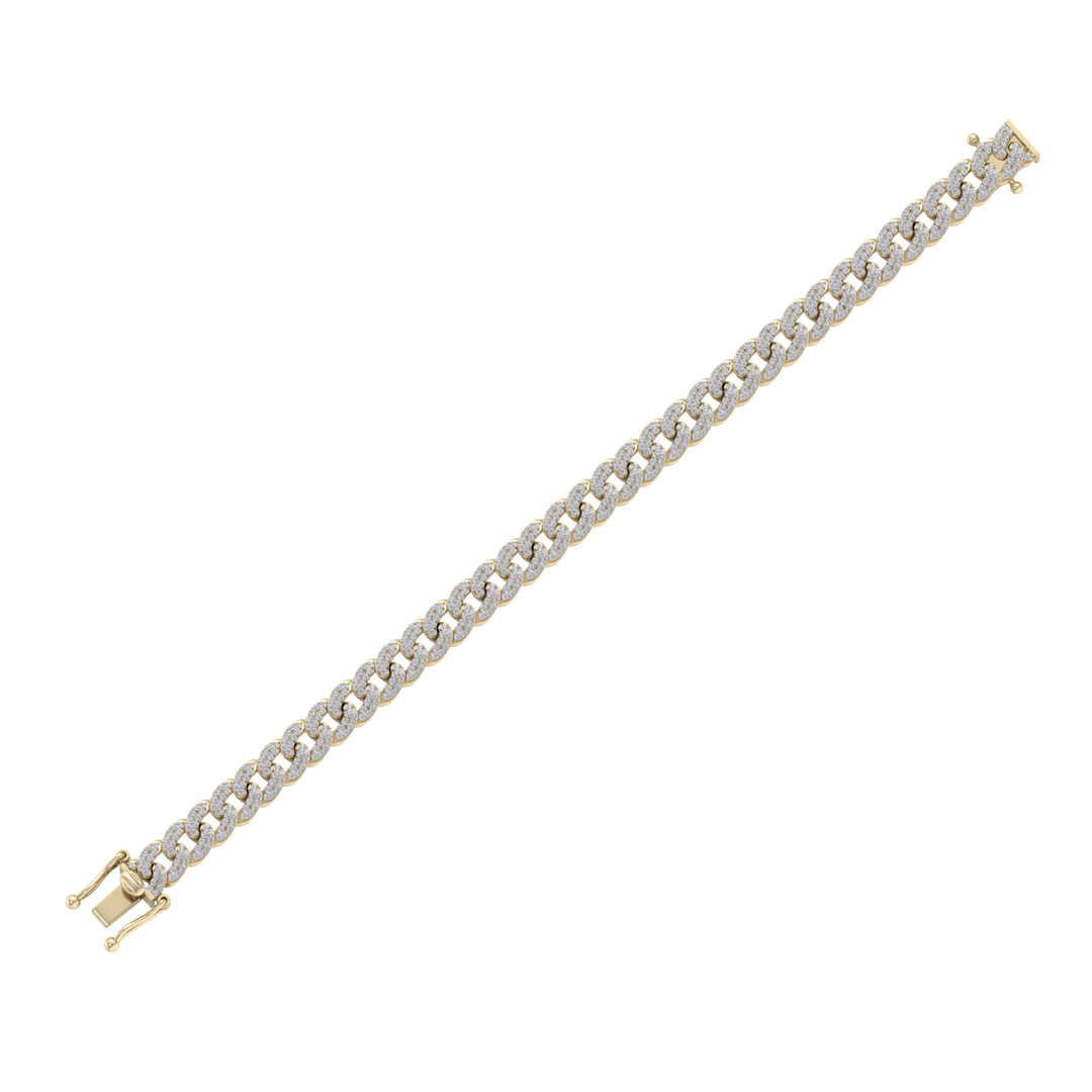Chain diamond bracelet in white gold with white diamonds of 3.17 ct in weight