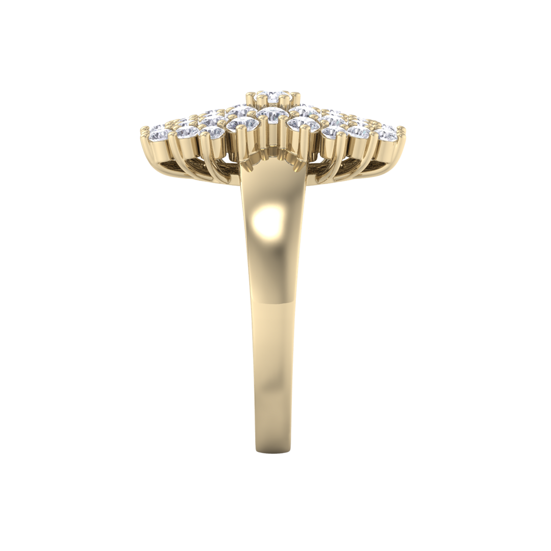 Beautiful ring in rose gold with white diamonds of 1.22 ct in weight