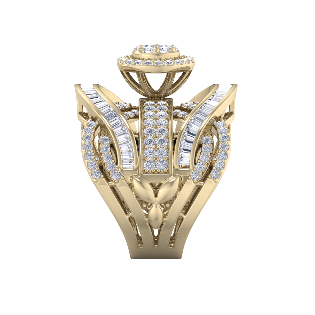 Statement Diamond ring in white gold with white diamonds of 2.32 ct in weight