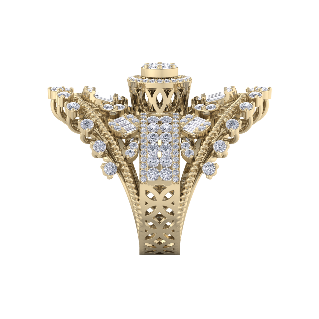 Statement ring in rose gold with white diamonds of 2.69 ct in weight