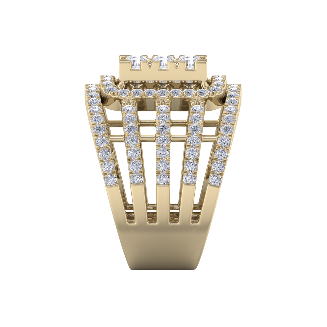 Statement Diamond ring in rose gold with white diamonds of 1.52 ct in weight